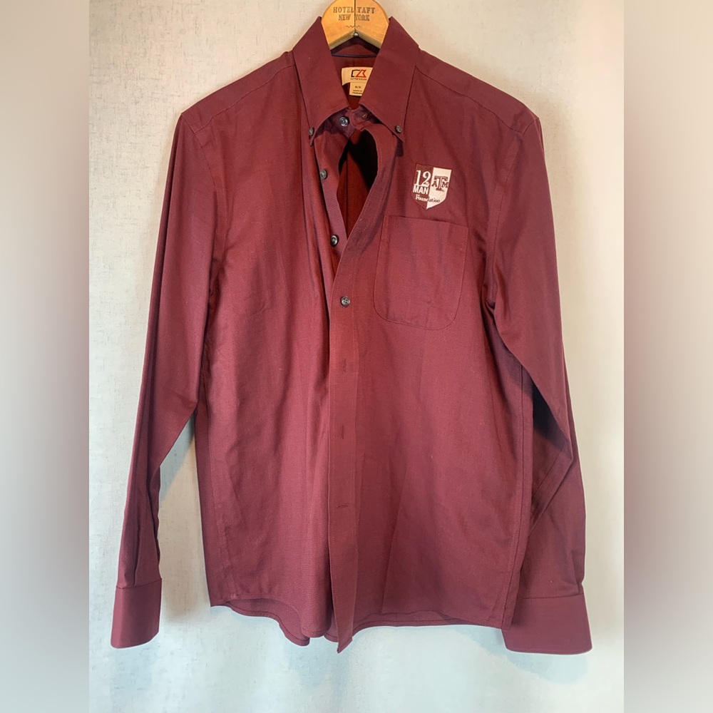Cutter & Buck Texas A&M Maroon Oxford Shirt Medium